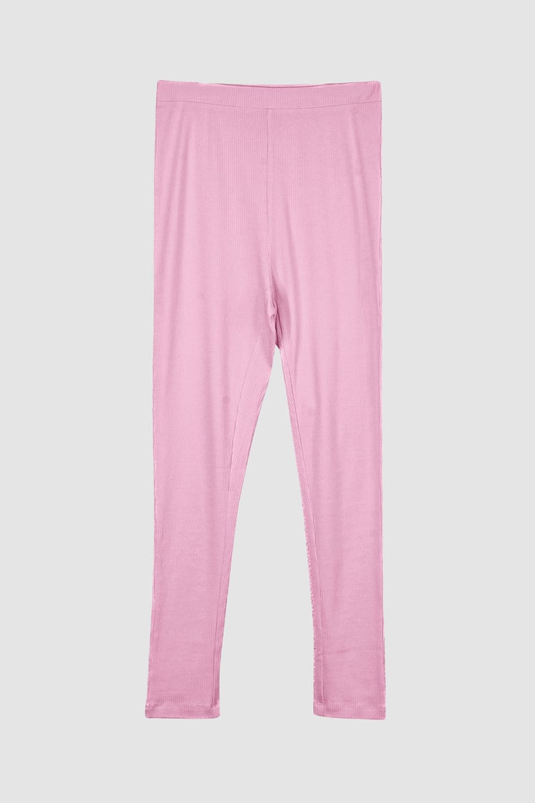 LS Picoting Ribbed T-Shirt & Leggings Set