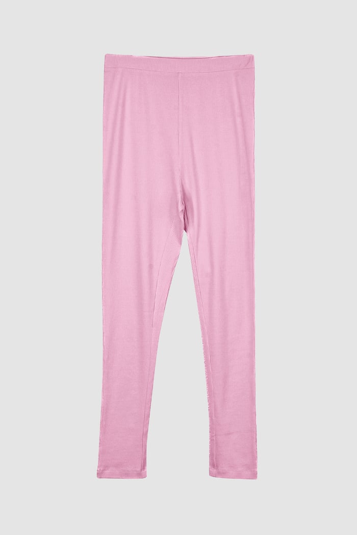 LS Picoting Ribbed T-Shirt & Leggings Set