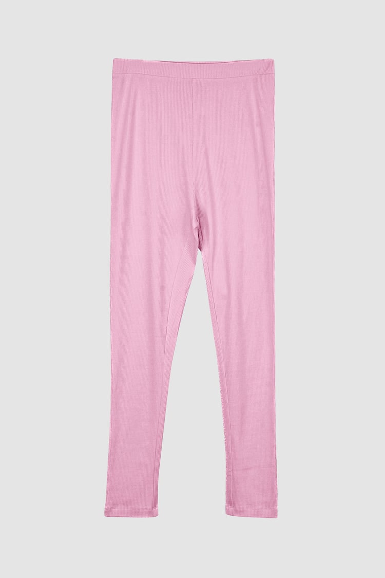 LS Picoting Ribbed T-Shirt & Leggings Set