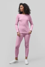 LS Picoting Ribbed T-Shirt & Leggings Set