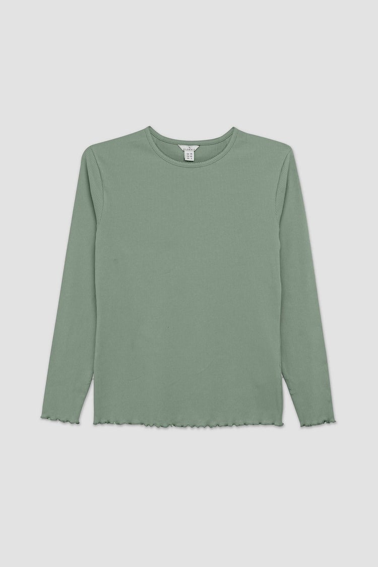 LS Picoting Ribbed T-Shirt & Leggings Set