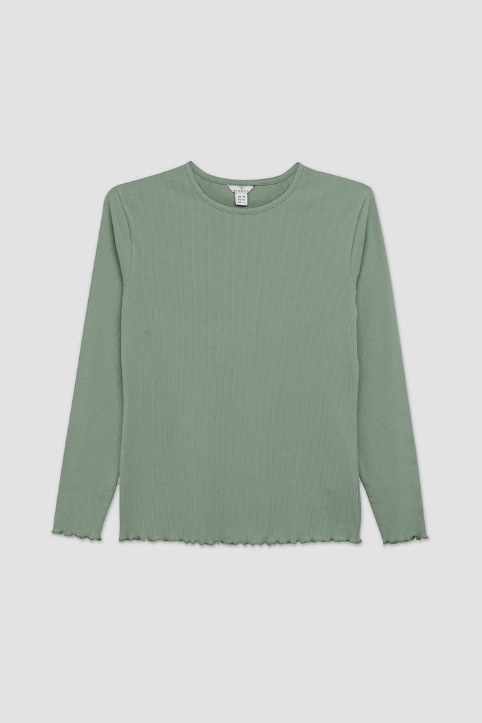 LS Picoting Ribbed T-Shirt & Leggings Set