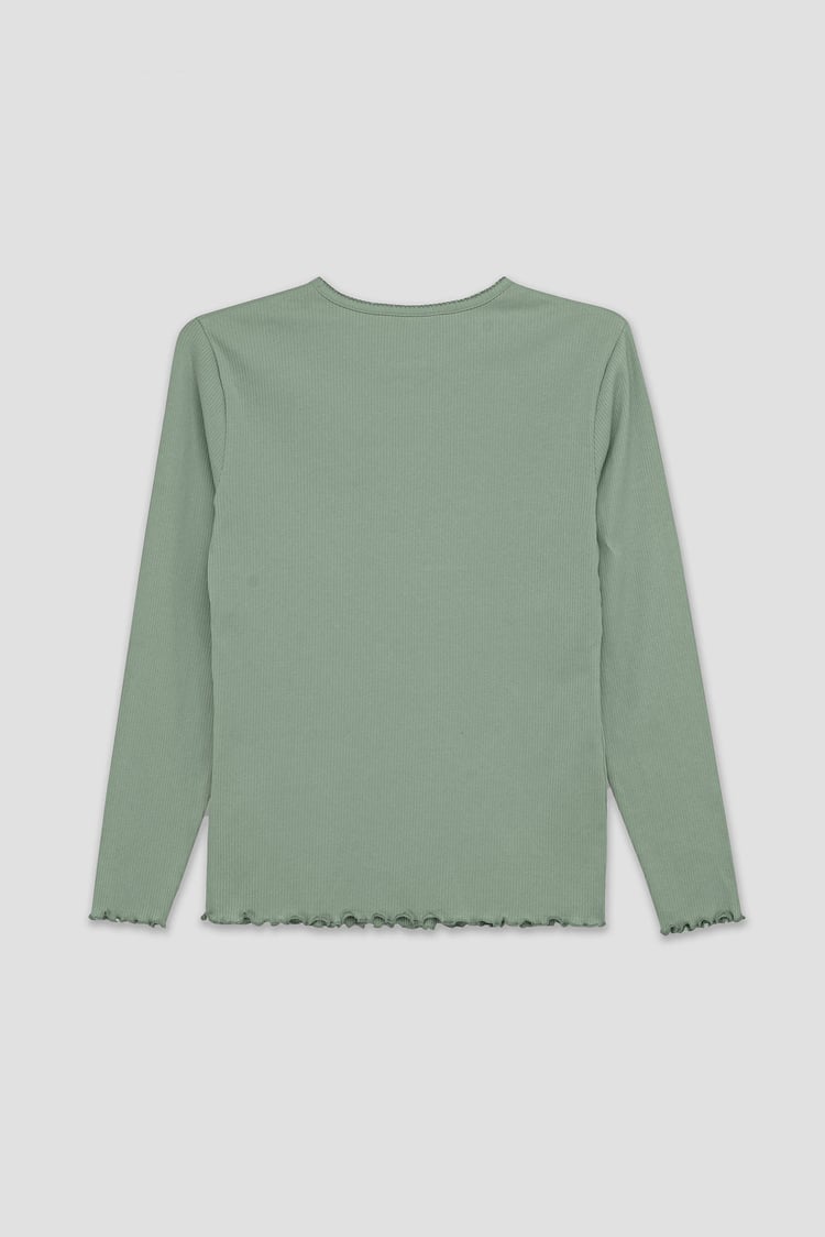 LS Picoting Ribbed T-Shirt & Leggings Set