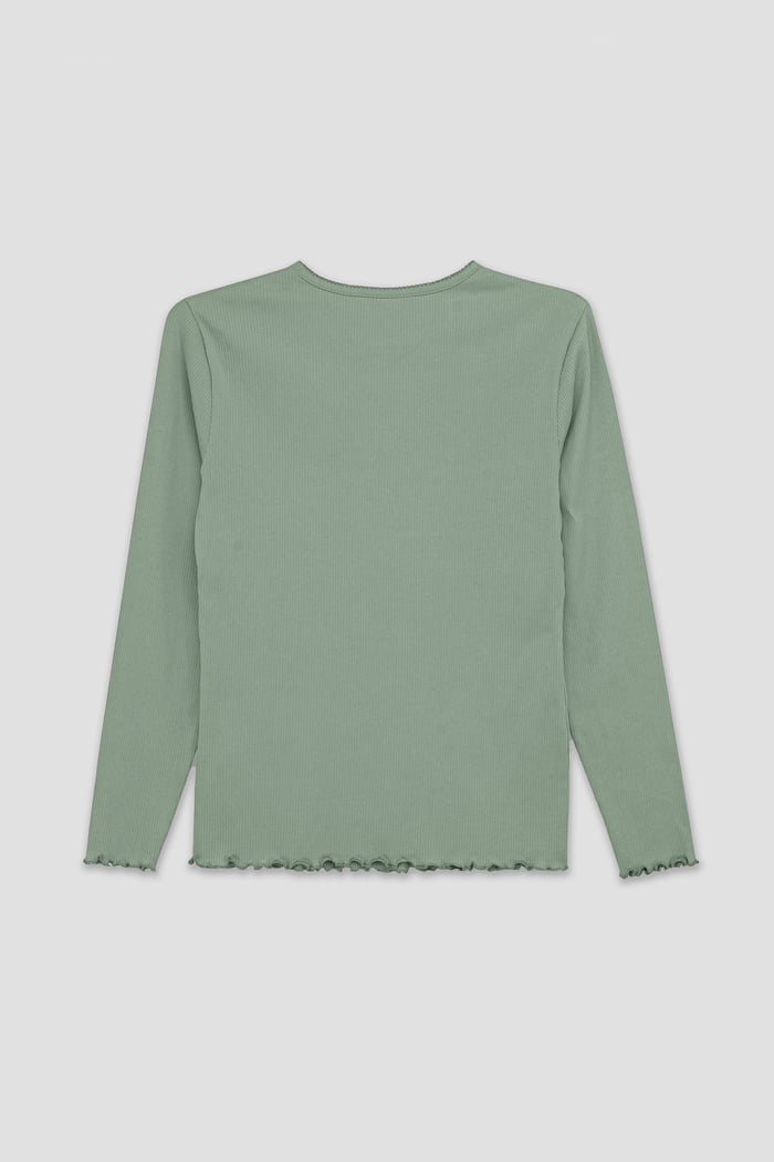 LS Picoting Ribbed T-Shirt & Leggings Set