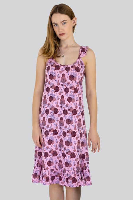 Women's Pink Jersey Cami Nightdress With Frill Detailing