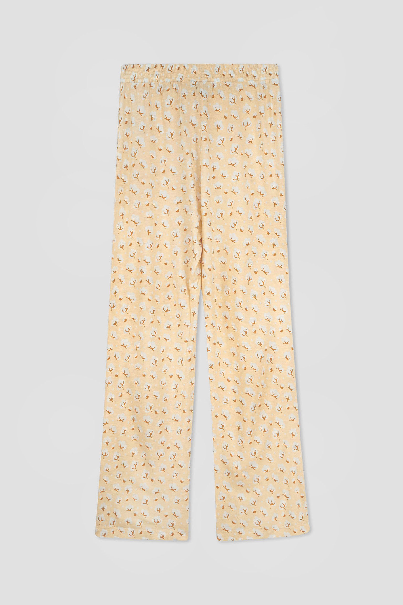 Short Ruffle Sleeve Cotton Printed Pyjamas Set