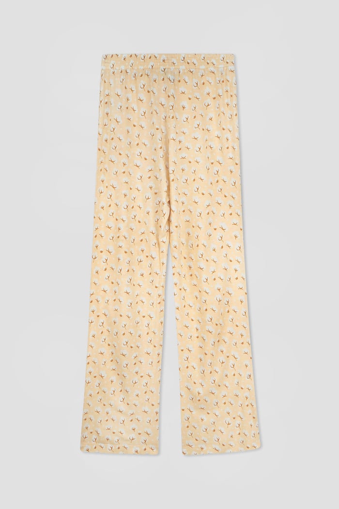 Short Ruffle Sleeve Cotton Printed Pyjamas Set