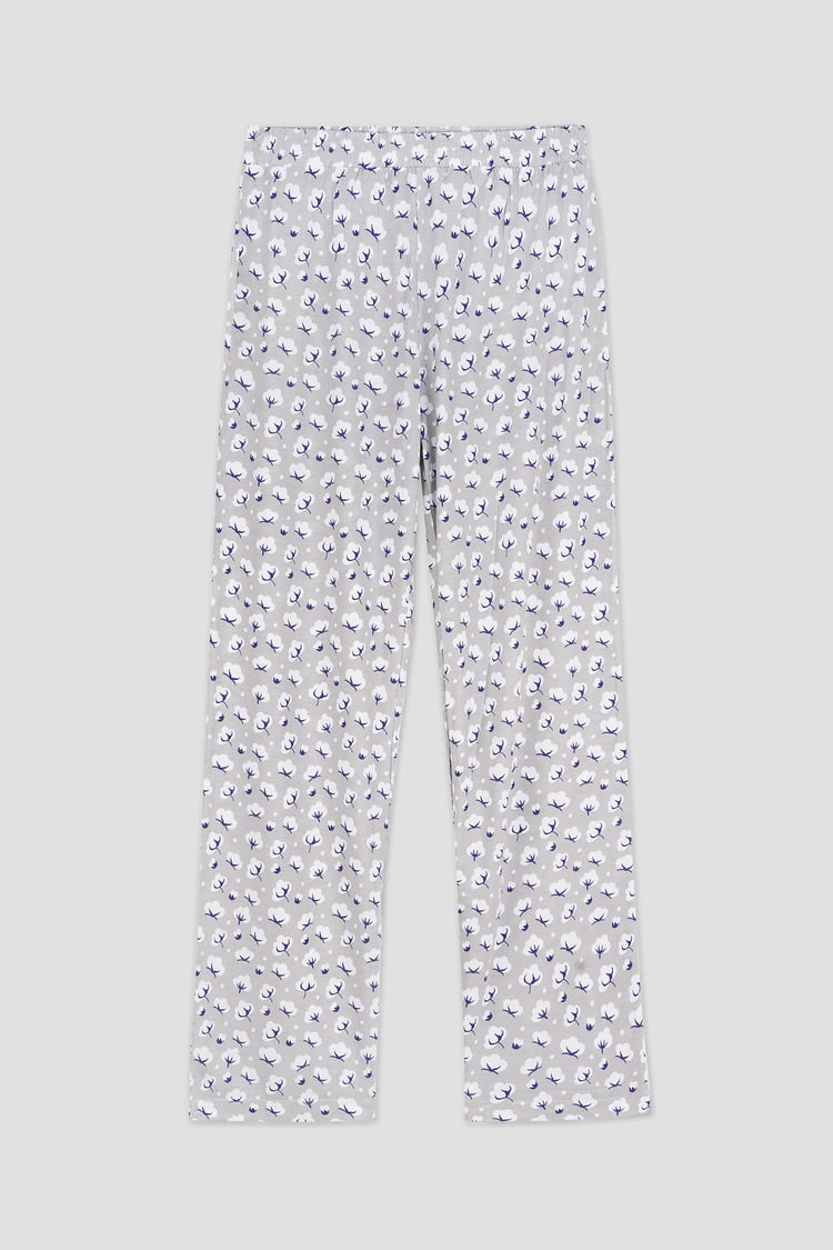 Short Ruffle Sleeve Cotton Printed Pyjamas Set