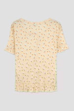 Short Ruffle Sleeve Cotton Printed Pyjamas Set