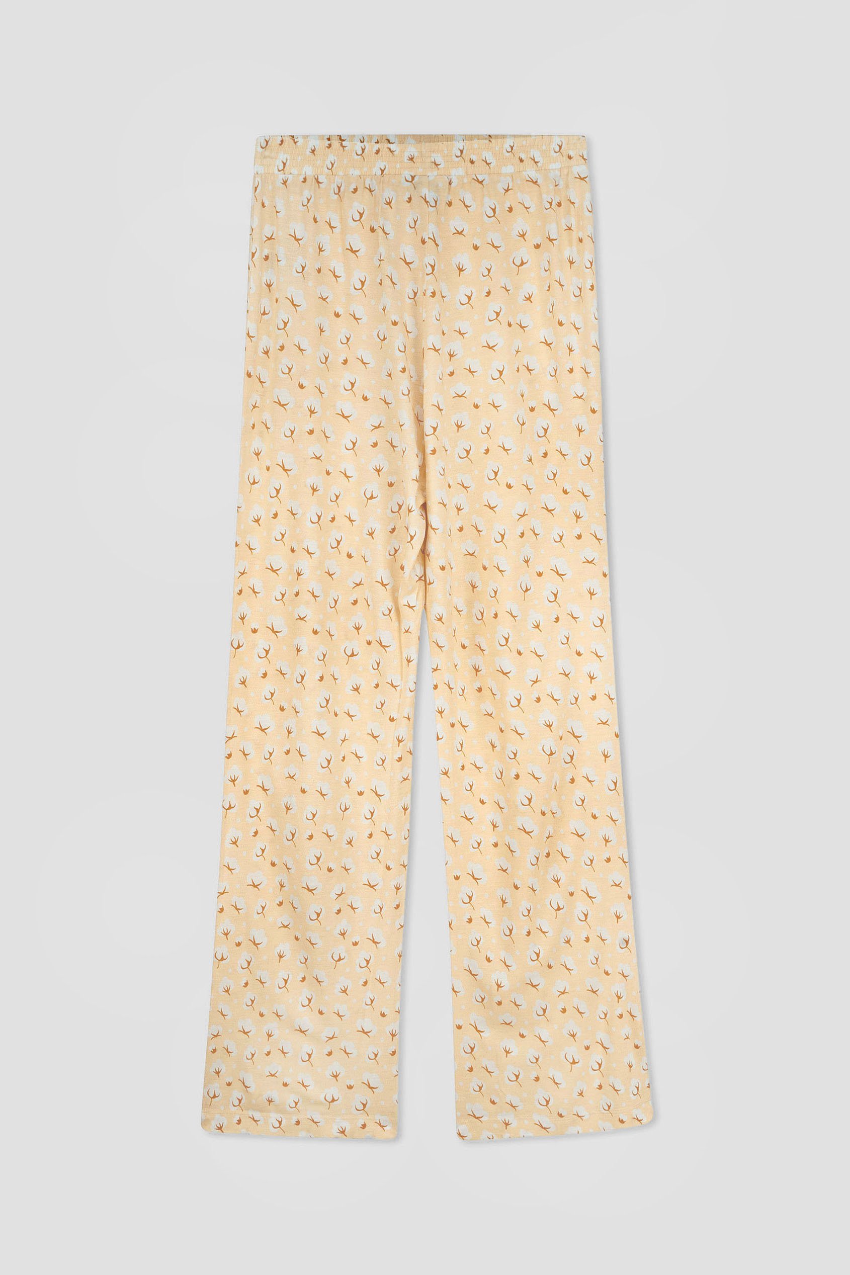 Short Ruffle Sleeve Cotton Printed Pyjamas Set