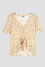 Short Ruffle Sleeve Cotton Printed Pyjamas Set