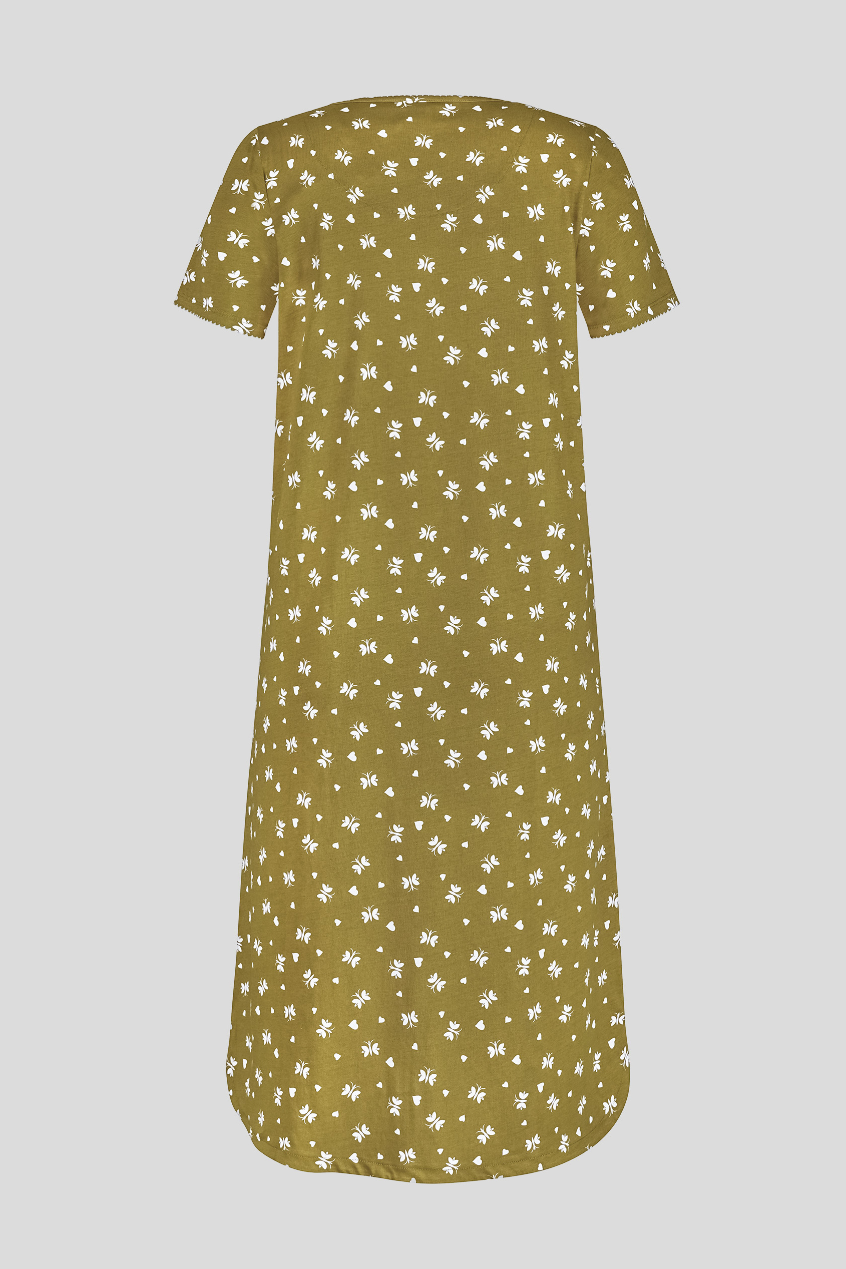 Butterfly Printed S/S Nightwear With Lacetrims