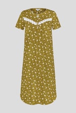 Butterfly Printed S/S Nightwear With Lacetrims