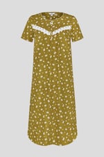 Butterfly Printed S/S Nightwear With Lacetrims