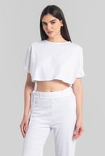 Wide Trouser And Crop Blouson Sleeve Top Set