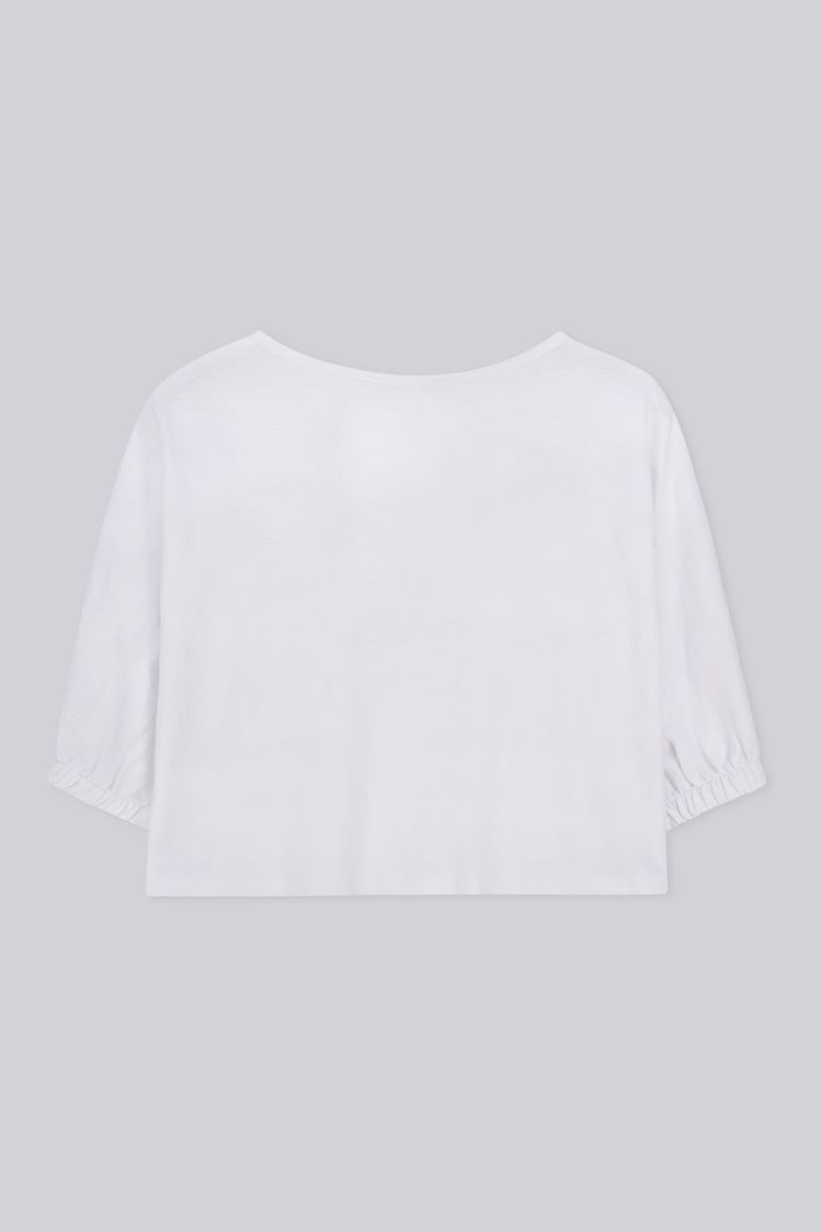 Wide Trouser And Crop Blouson Sleeve Top Set