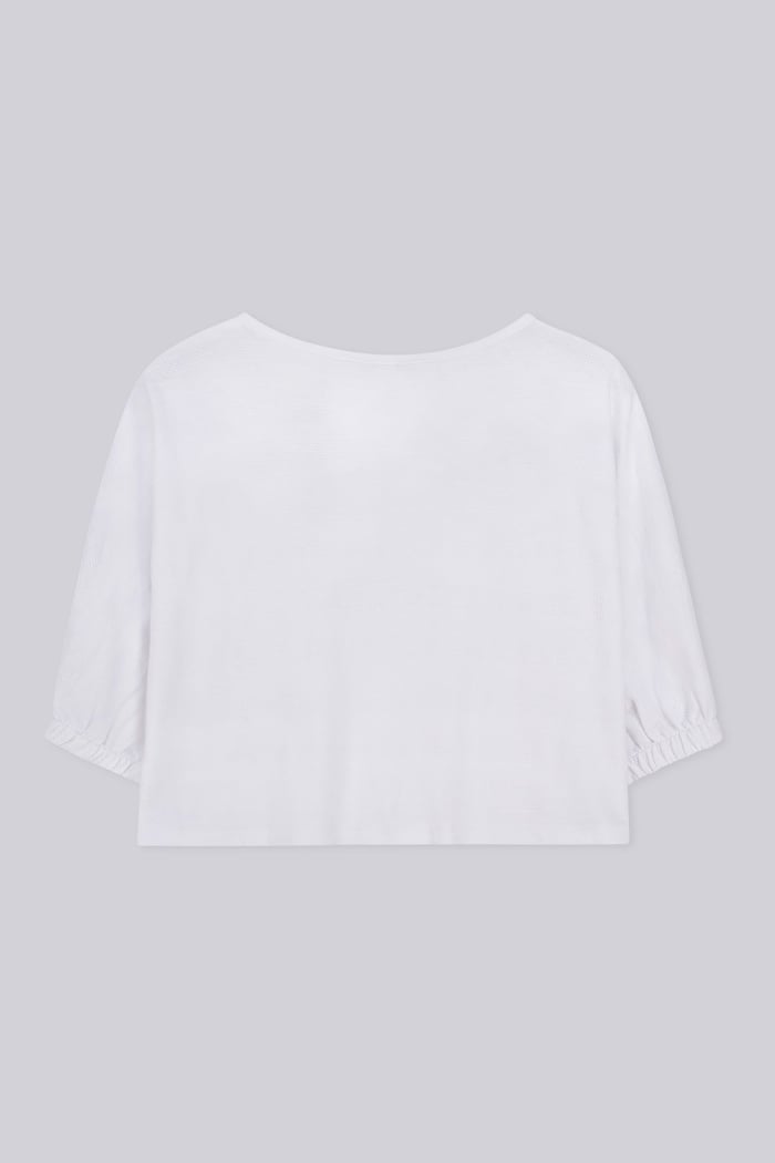 Wide Trouser And Crop Blouson Sleeve Top Set