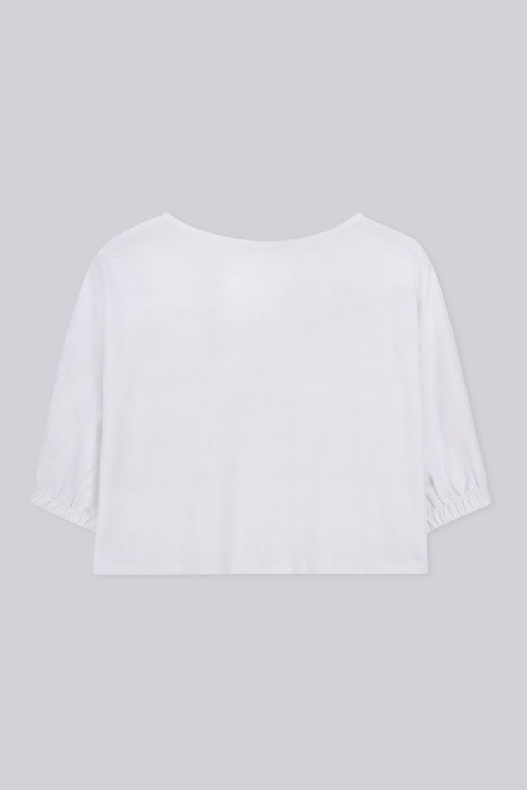 Wide Trouser And Crop Blouson Sleeve Top Set