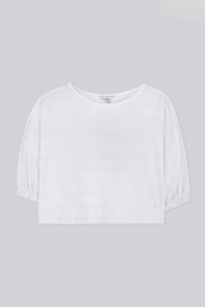 Wide Trouser And Crop Blouson Sleeve Top Set