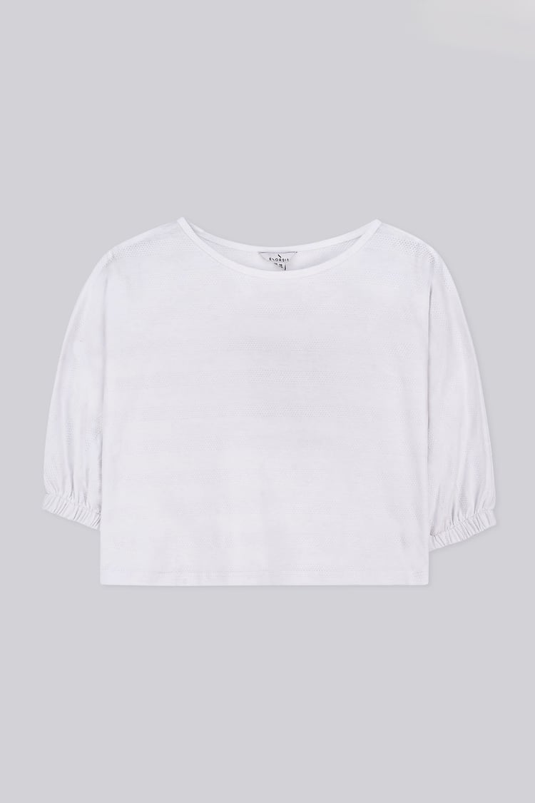 Wide Trouser And Crop Blouson Sleeve Top Set