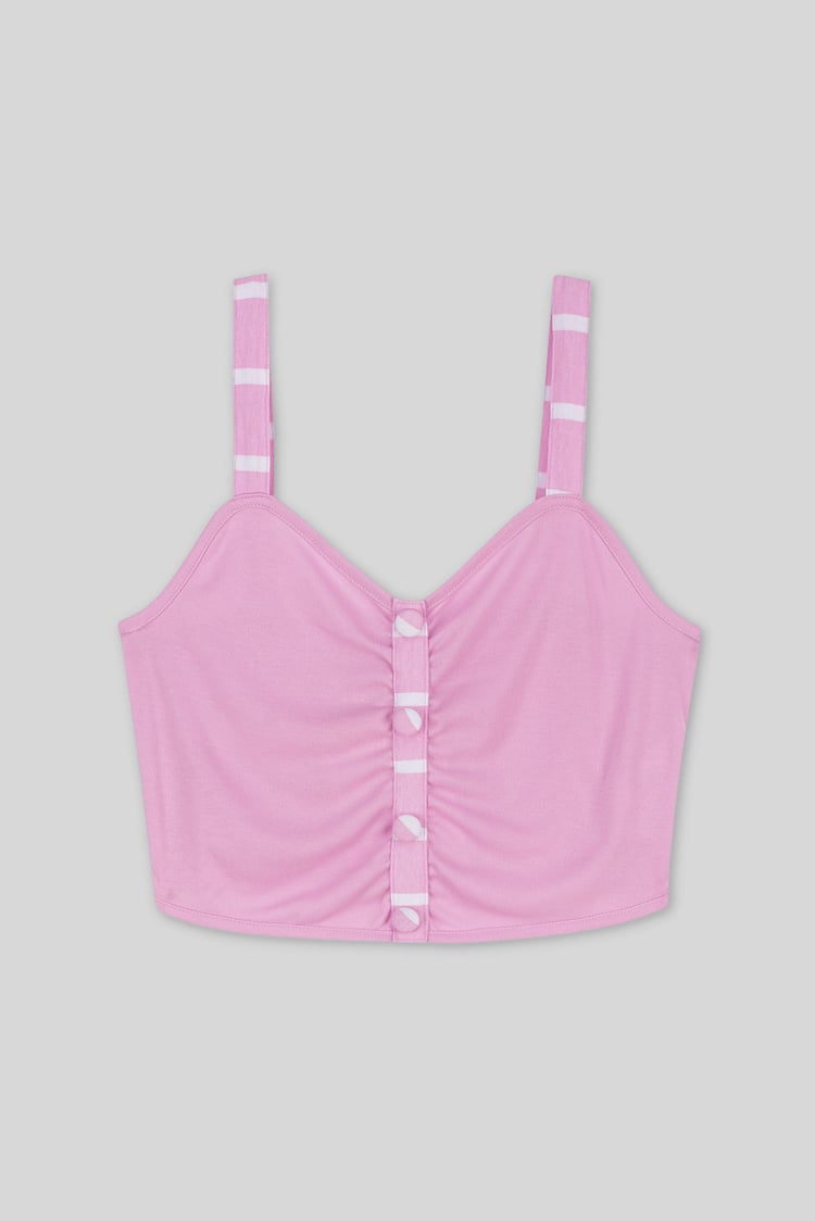 Striped Flare pant with Strappy Top Set