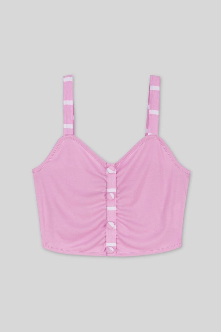 Striped Flare pant with Strappy Top Set