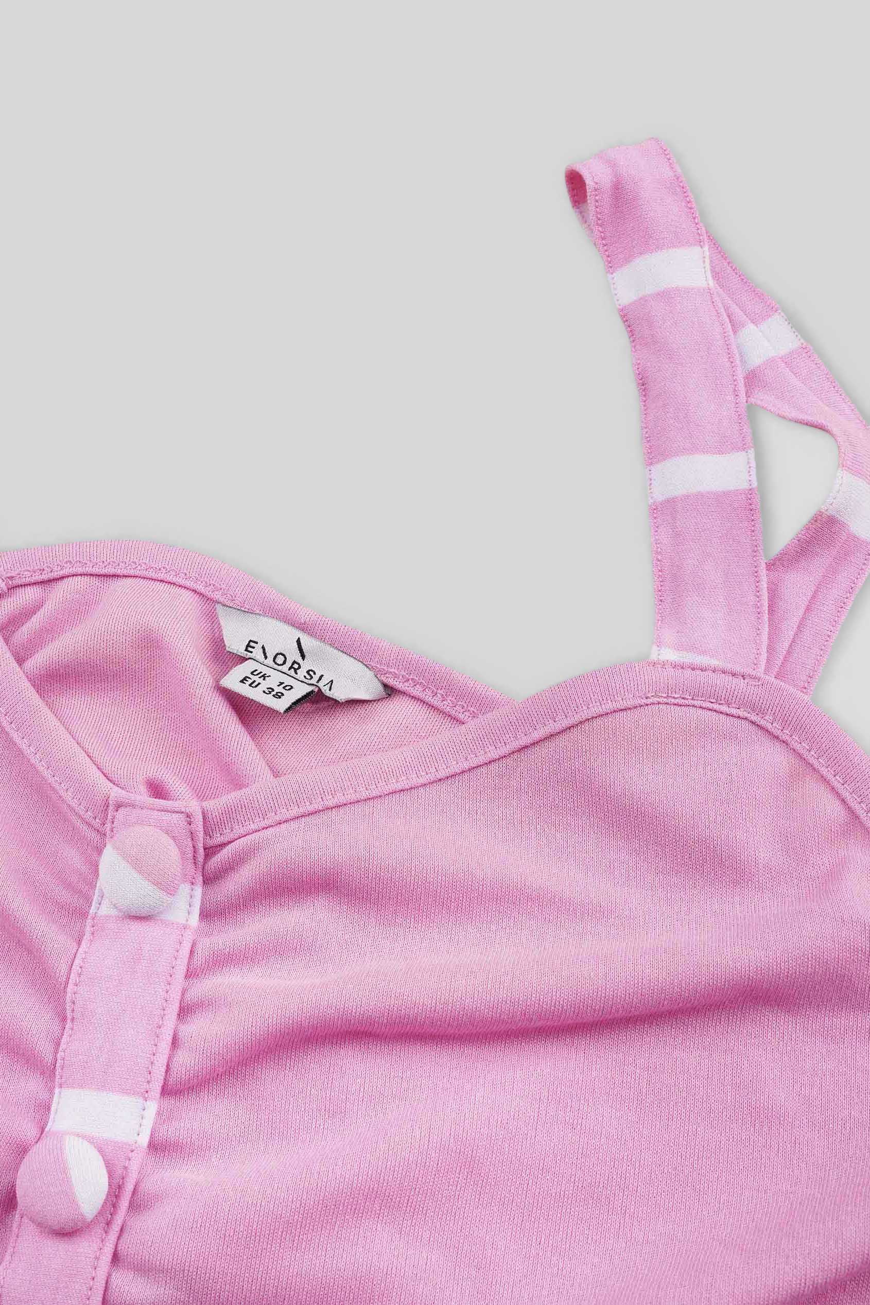 Striped Flare pant with Strappy Top Set