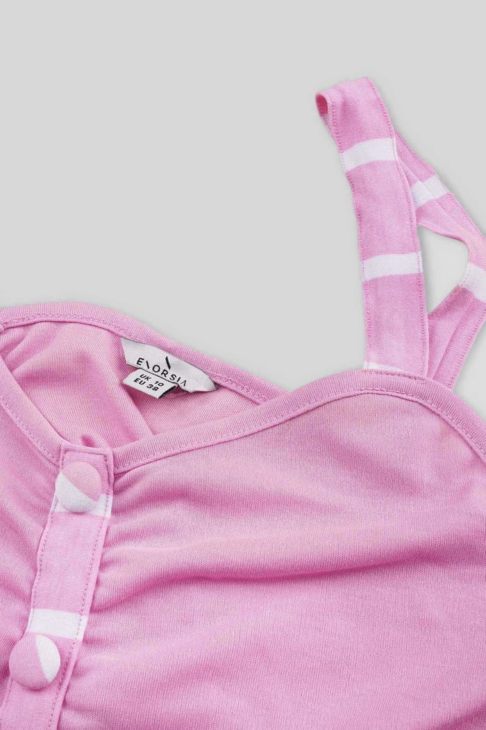 Striped Flare pant with Strappy Top Set