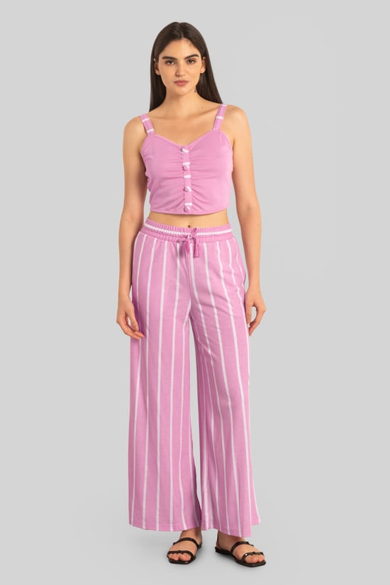 Striped Flare pant with Strappy Top Set