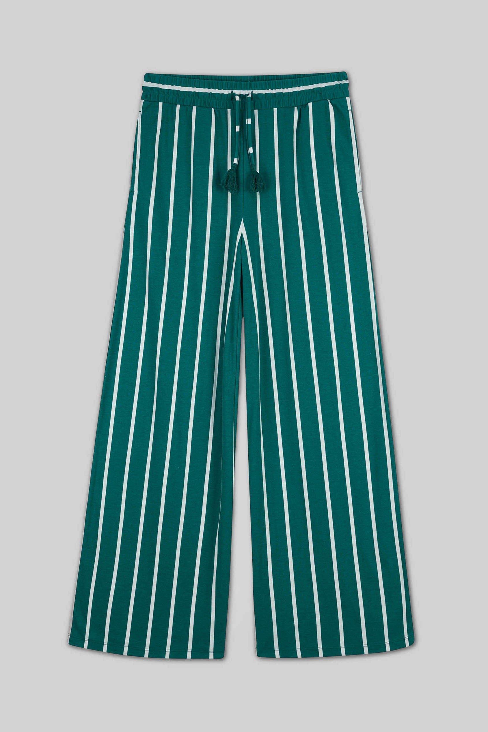 Striped Flare pant with Strappy Top Set