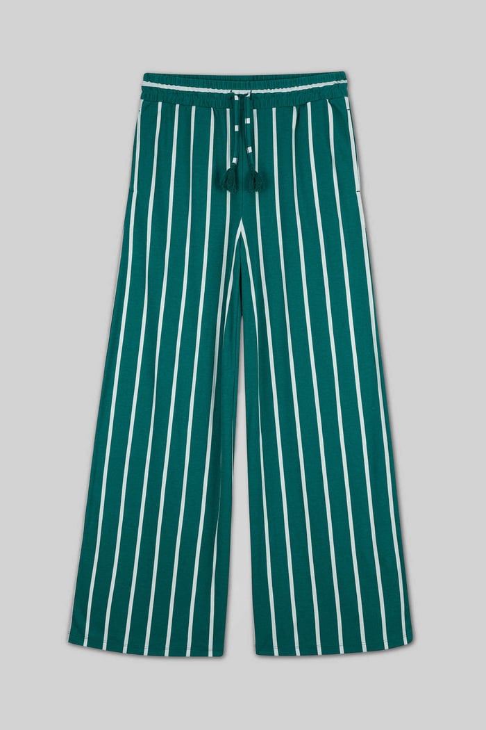 Striped Flare pant with Strappy Top Set