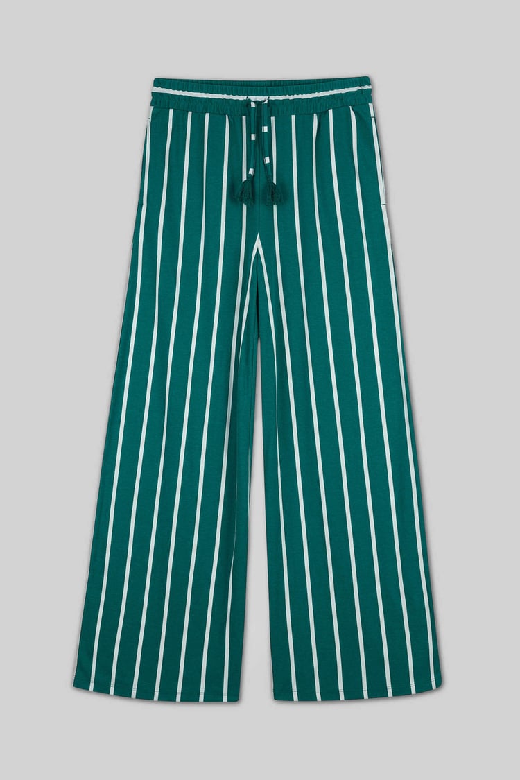 Striped Flare pant with Strappy Top Set
