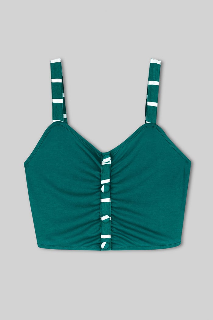 Striped Flare pant with Strappy Top Set