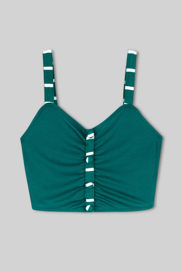 Striped Flare pant with Strappy Top Set