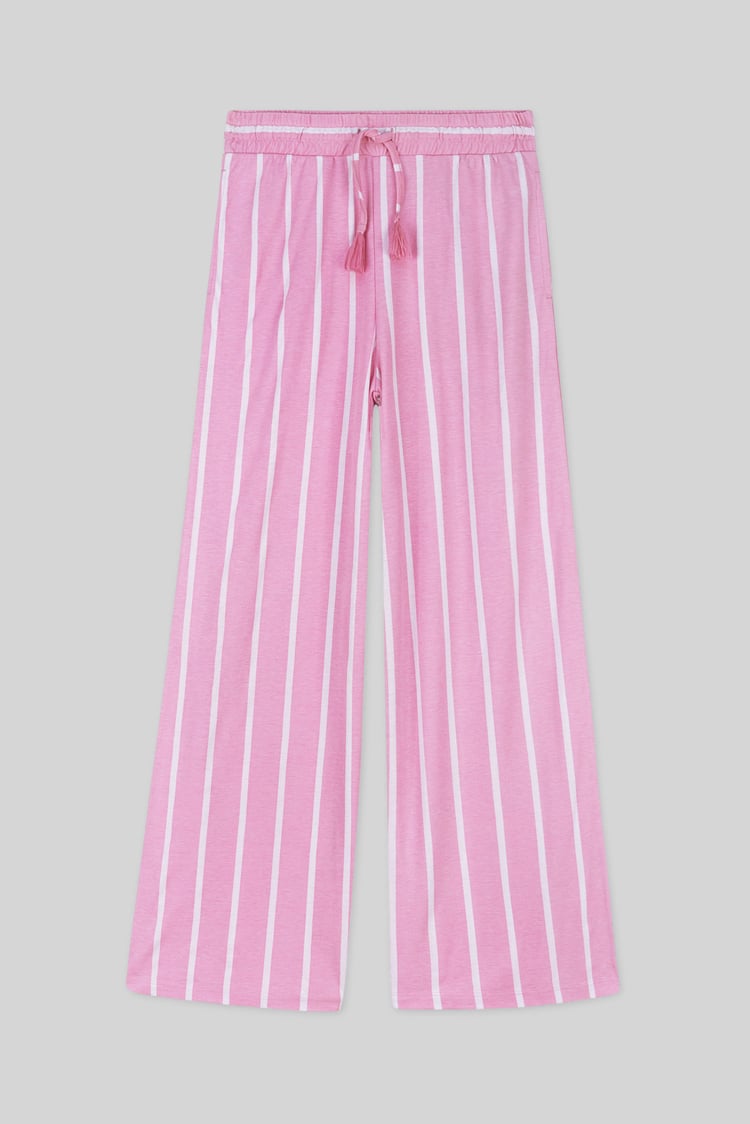 Striped Flare pant with Strappy Top Set