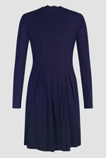 Ribbed Jersey Mini Dress With Lace Neck