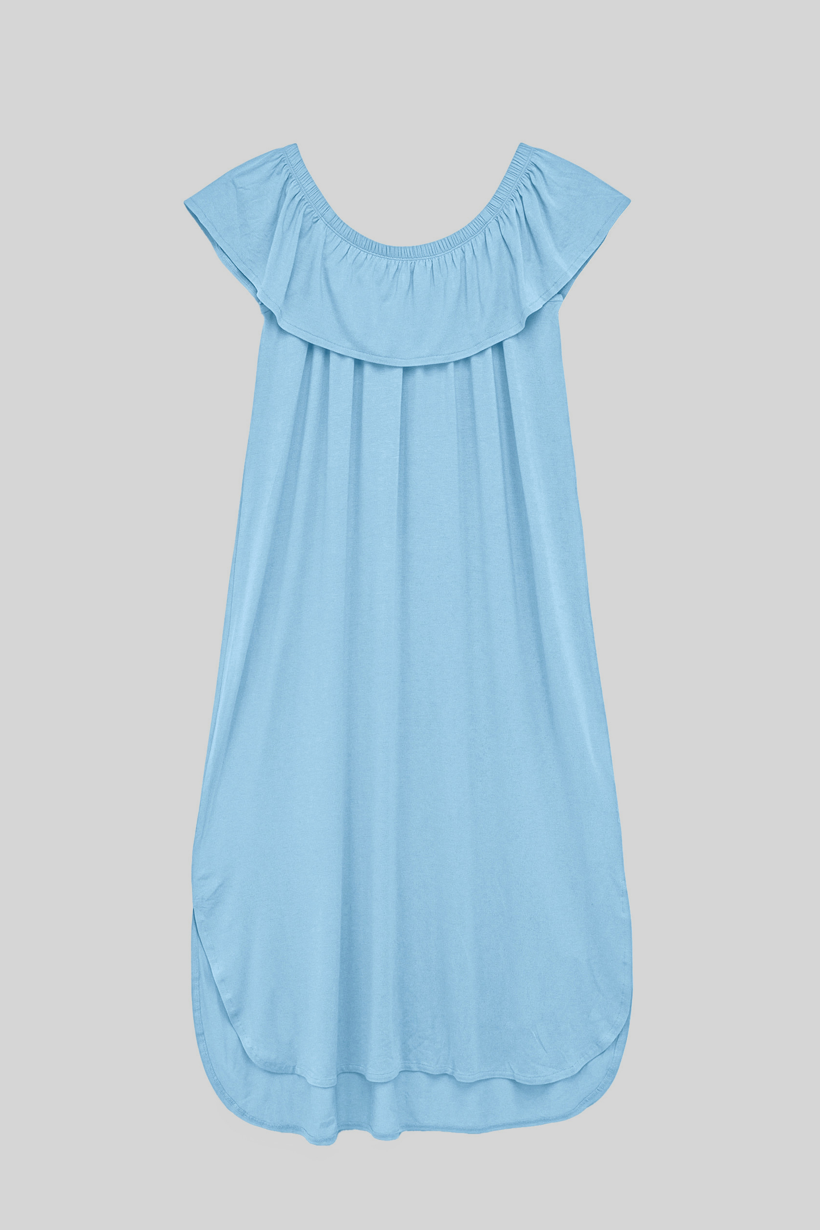 Off Shoulder Ruffle Jersey Dress