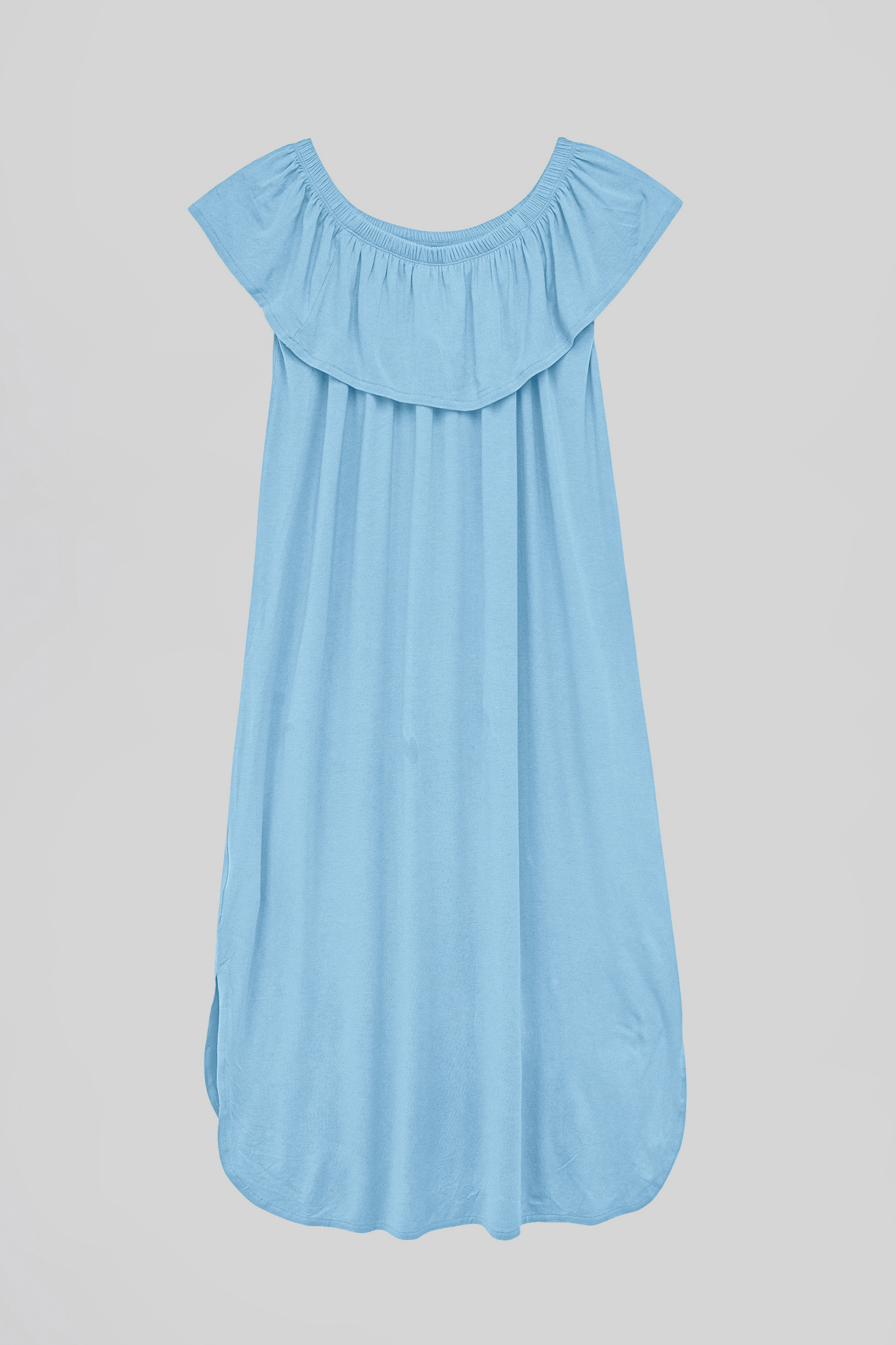 Off Shoulder Ruffle Jersey Dress