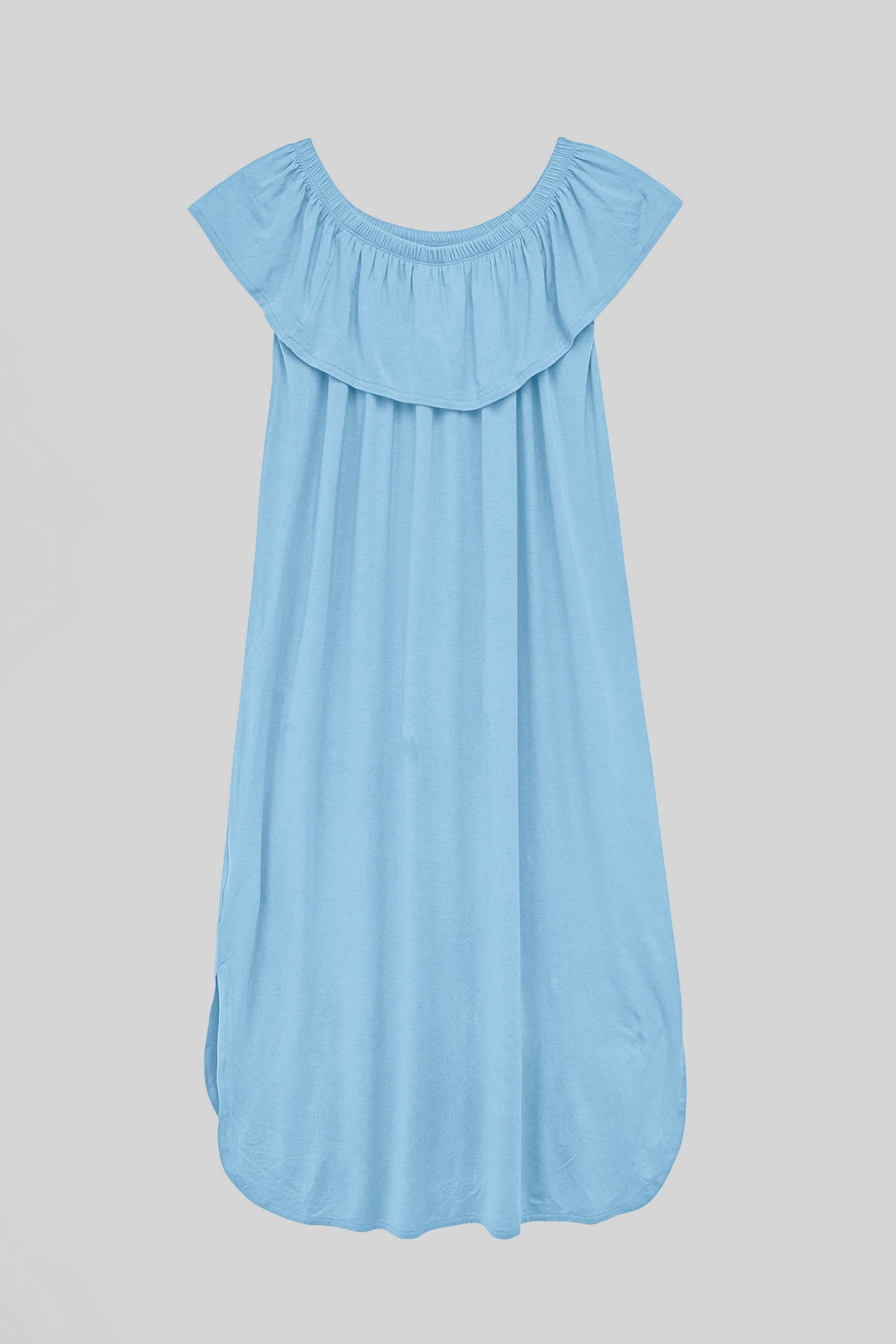 Off Shoulder Ruffle Jersey Dress