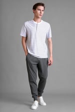 Ribbed Jersey Slim Fit Zip Pockets Joggers