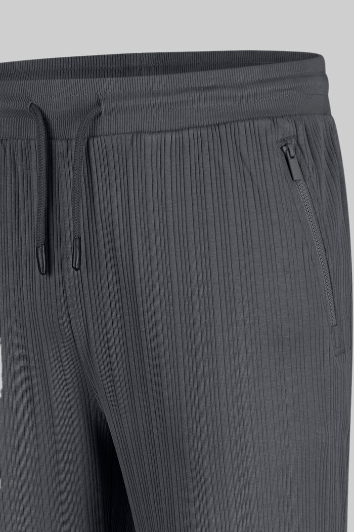 Ribbed Jersey Slim Fit Zip Pockets Joggers