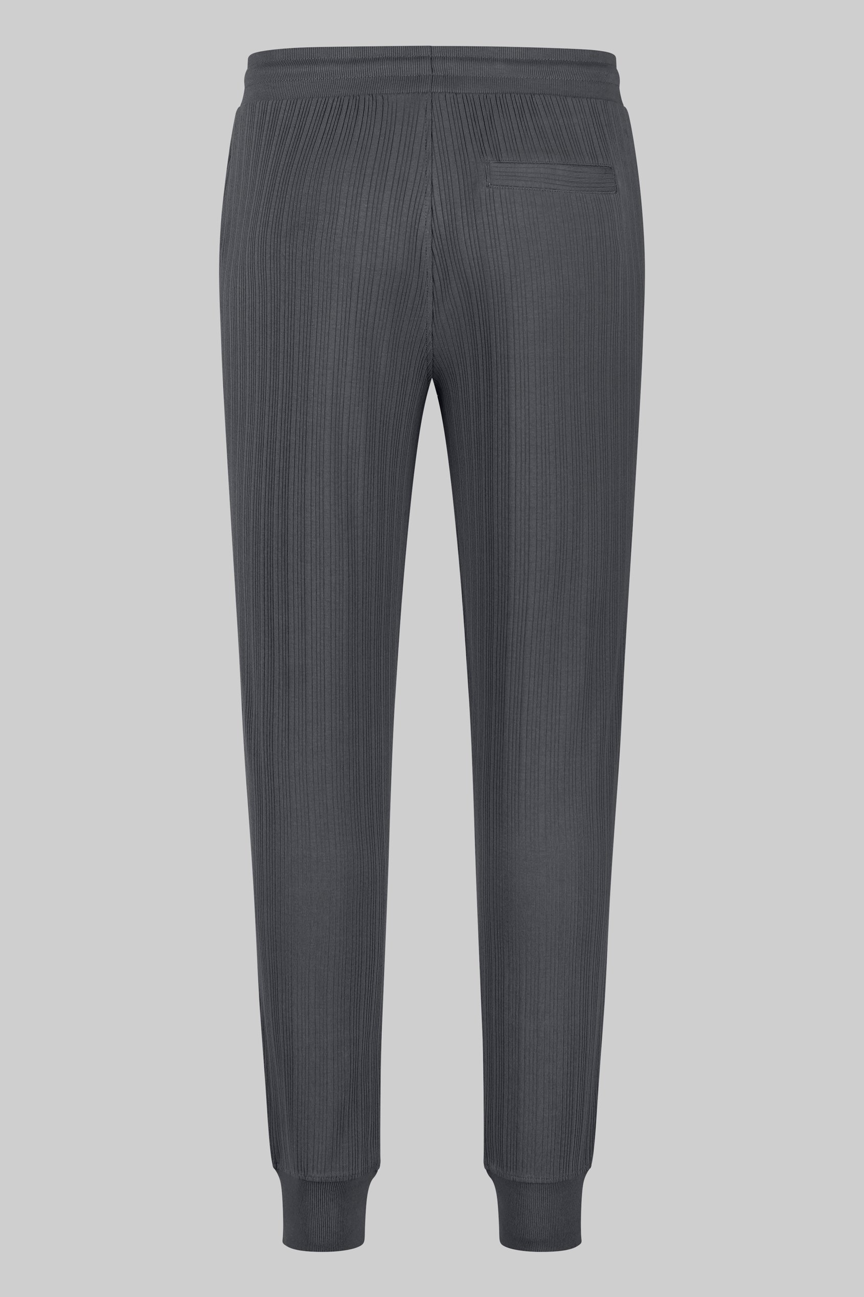 Ribbed Jersey Slim Fit Zip Pockets Joggers