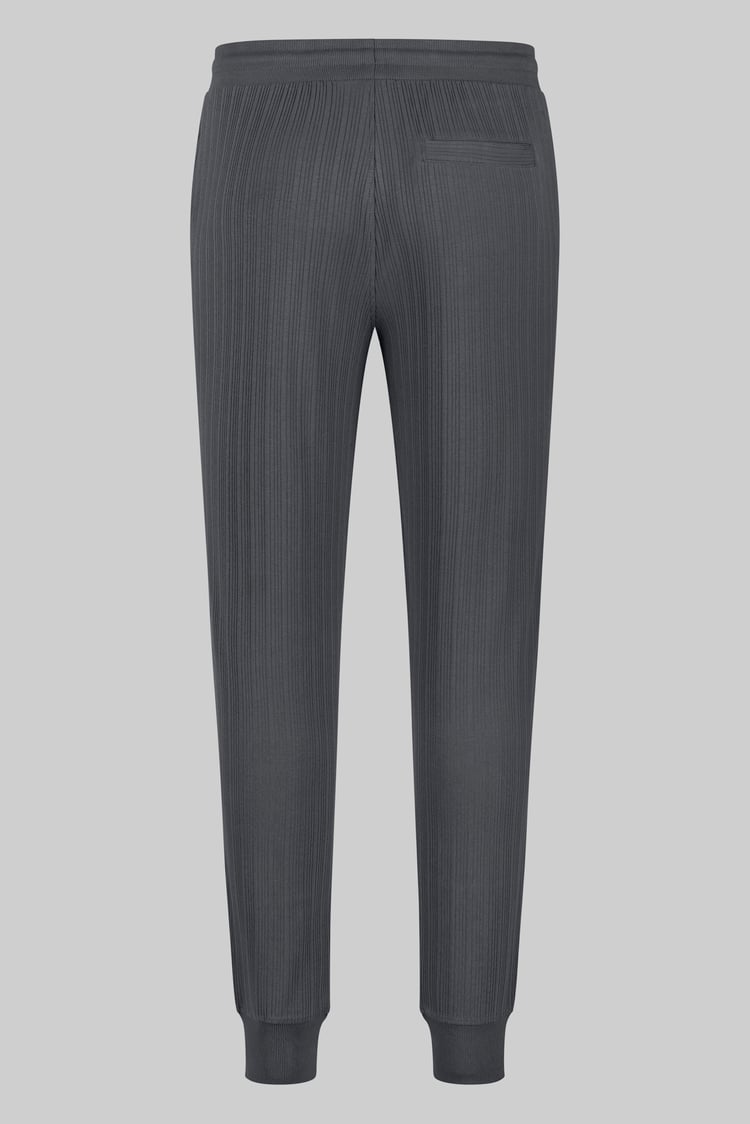 Ribbed Jersey Slim Fit Zip Pockets Joggers