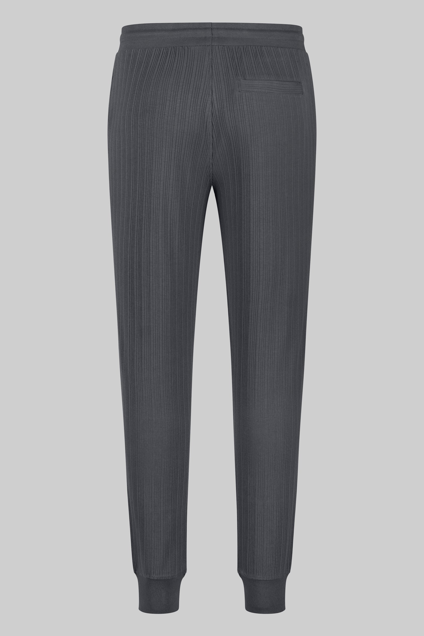 Ribbed Jersey Slim Fit Zip Pockets Joggers