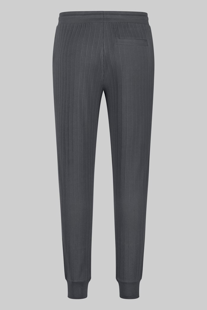 Ribbed Jersey Slim Fit Zip Pockets Joggers