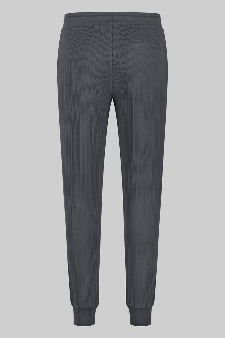 Ribbed Jersey Slim Fit Zip Pockets Joggers