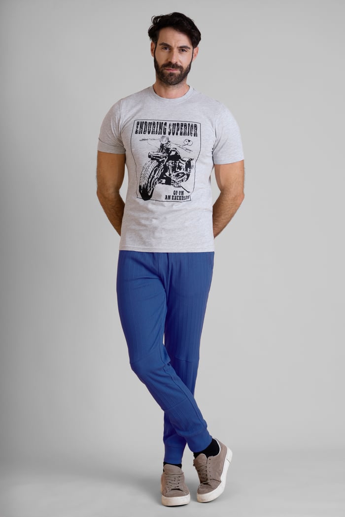 Ribbed Jersey Slim Fit Zip Pockets Joggers