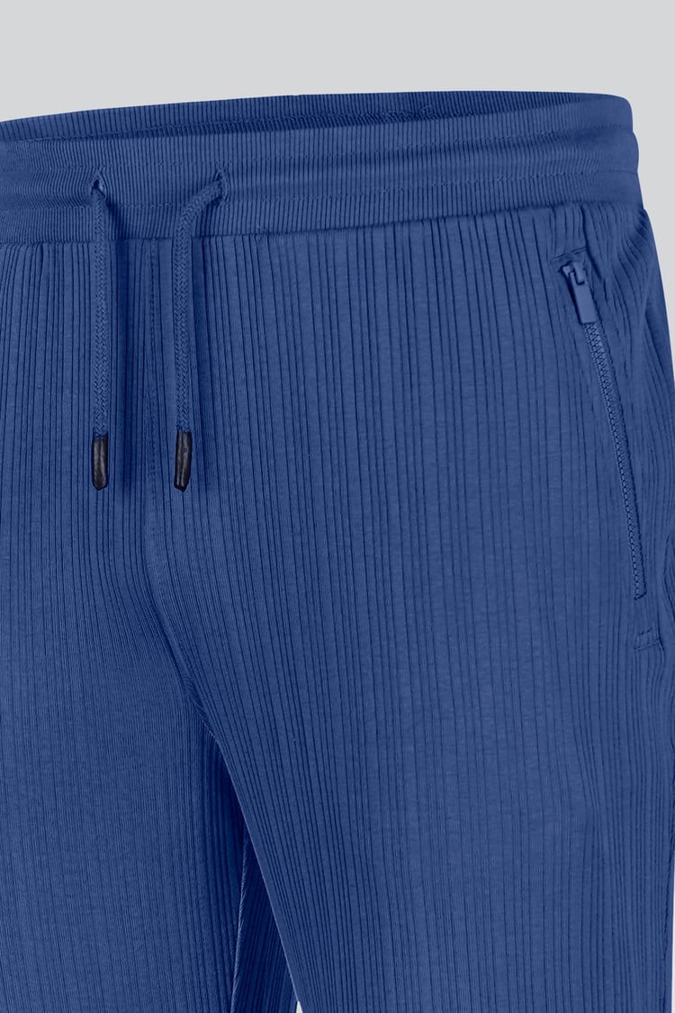 Ribbed Jersey Slim Fit Zip Pockets Joggers