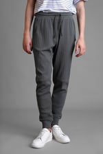 Ribbed Jersey Slim Fit Zip Pockets Joggers