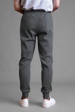 Ribbed Jersey Slim Fit Zip Pockets Joggers